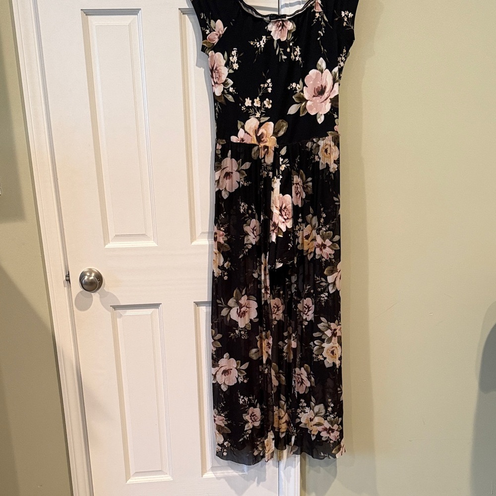 Floral Black Maxi shorts with overlay